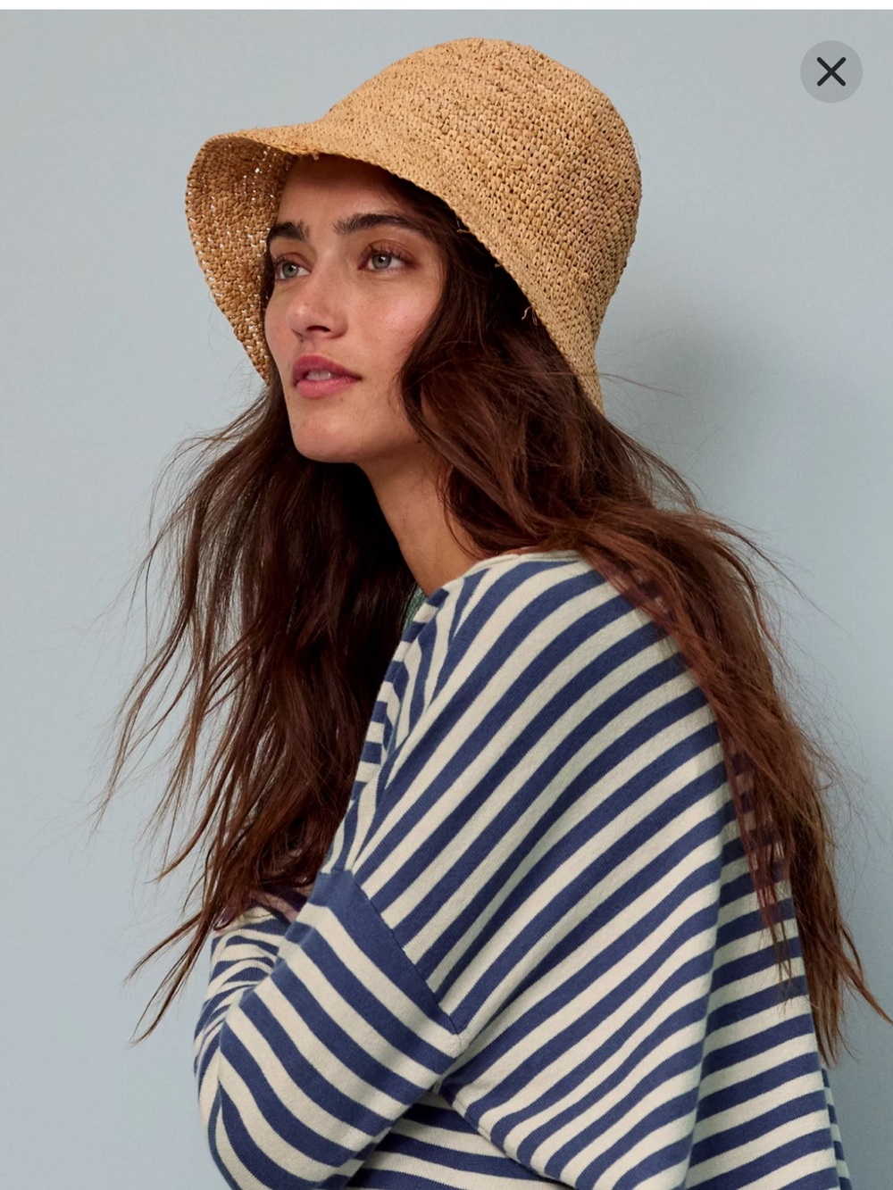 Aerie Straw Crochet Bucket Hat - Natural